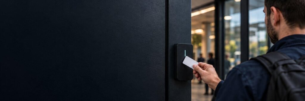 Controllo accessi con badge RFID in azienda